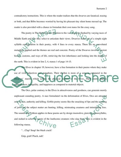 An Analysis of the Poetry in the Hobbit for a Common Element