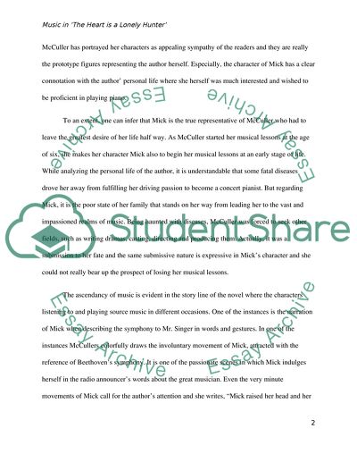 Music in The Heart is a lonely hunter