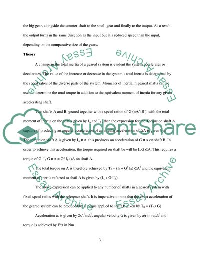 The Acceleration of a Geared System