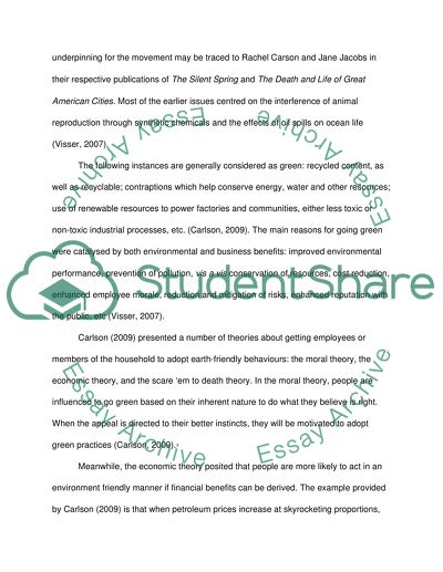 Management and Employees Behavior Towards Environmental Friendliness Change