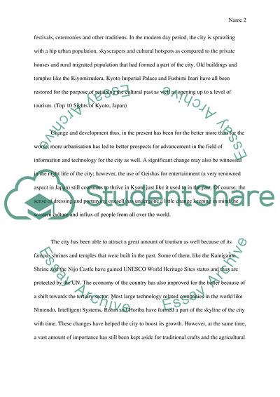 Compare and contrast the images of kyoto in the immediate past -war era (1950s)