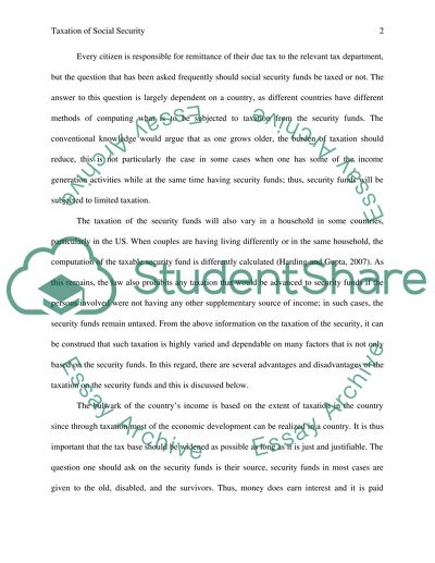 The Taxation of Social Security