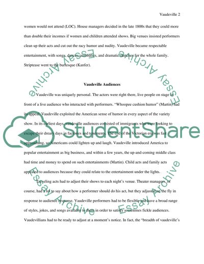 Entertainment At Its Peak: Vaudeville