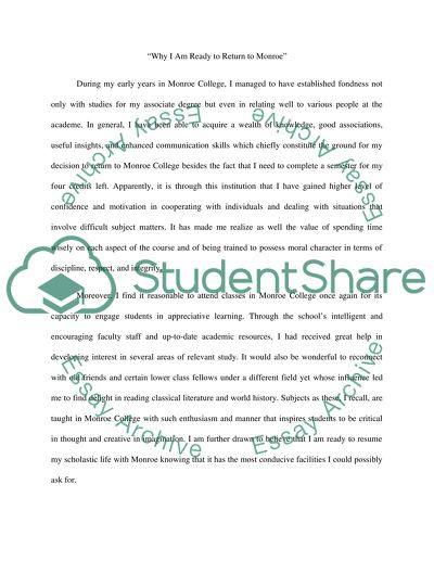 Why I Am Ready to Return to Monroe