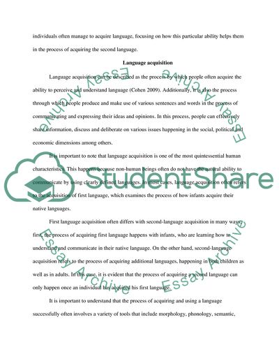 Language Acquisition: The Information Processing Model