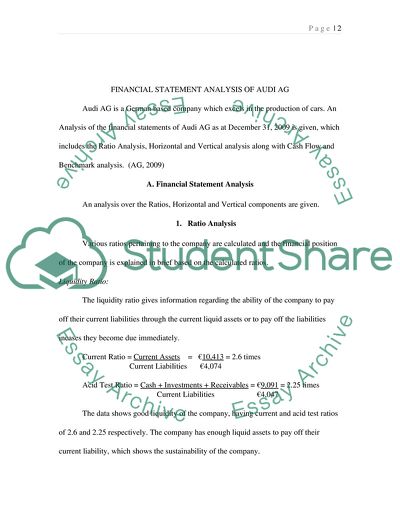Financial Statement Analysis of Audi AG