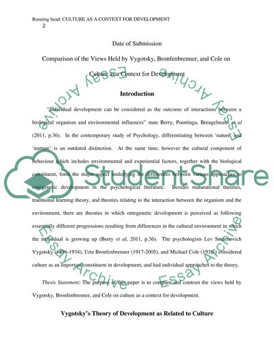 The Relationship between Biology and the Environment in the Process of Development