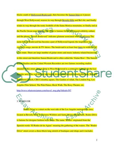 Street highlights in Los Angeles