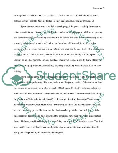 The Snow Man by Wallace Stevens