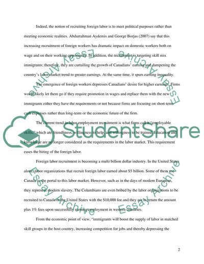 A policy review: impact on labor