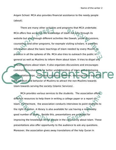 Programs & Activities of MCA(Muslim Community Association) Bay Area