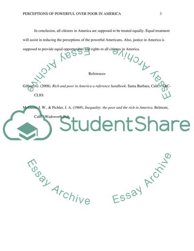Perceptions of Powerful Americans over Poor Americans