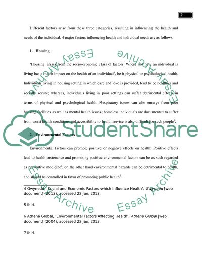 Environmental Factors Affecting Health
