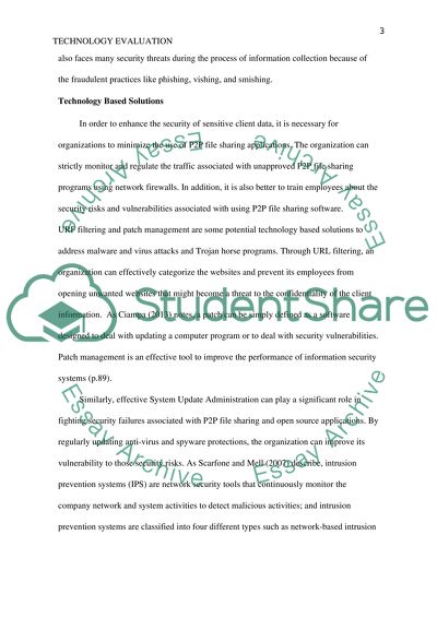 Technology Evaluation and Recommendation