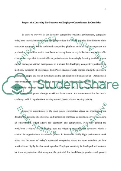 Impact of a Learning Environment on Employee Commitment