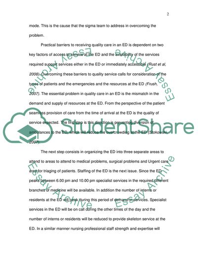 Emergency department bottleneck proposal