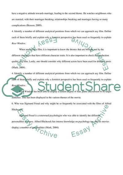 An auteur and The Rear Window film