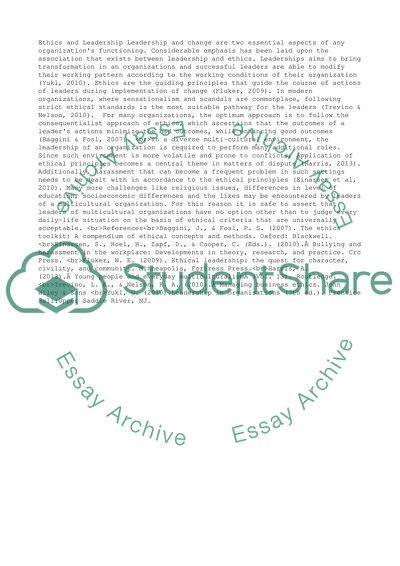 Ethics and Leadership