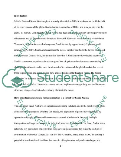 Saudi Arabias Place in the World Oil Market