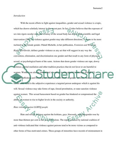 Gender and Sexual Violence Issues