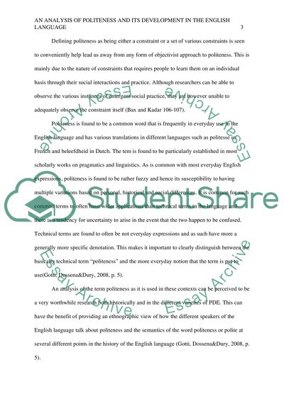 The History of Politeness in the English Language