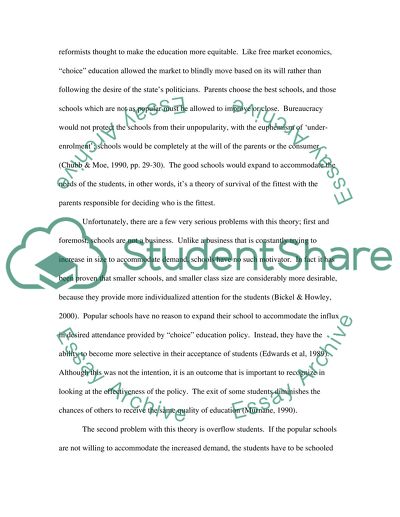 Educational Policy Discourse on Choice