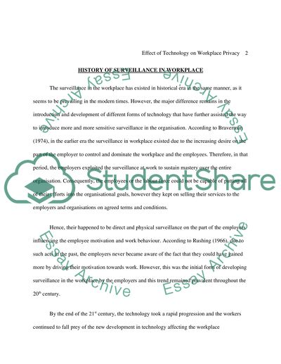 Effect of Technology on Workplace Privacy