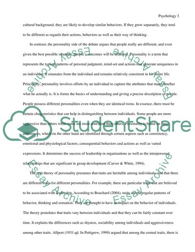 Situationist and the Personality Theories