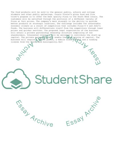 Cousin Vinnies Pizza - Business Plan