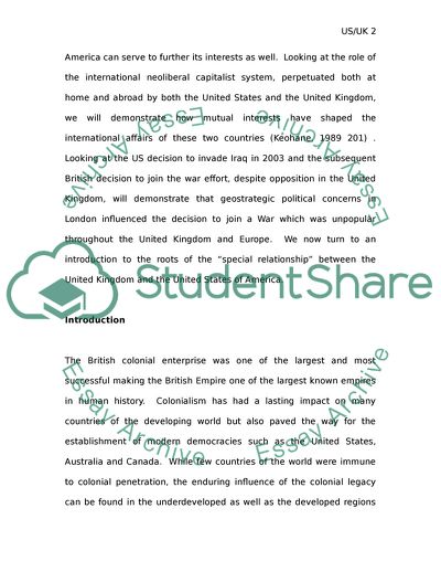 Special Relationship between Britain and the US