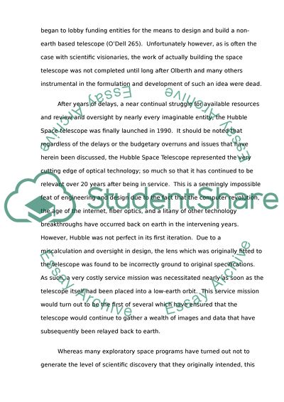 Creation of the Hubble Space Telescope