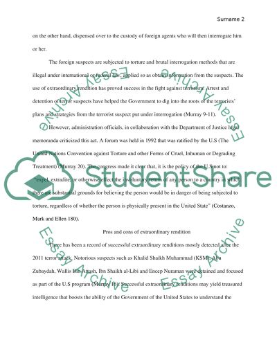 Extraordinary Rendition by the US