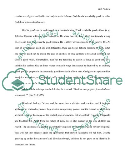 The Ultimate Reality of the Good God