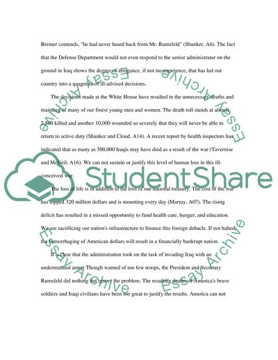 The Unnecessary Cost of the War in Iraq