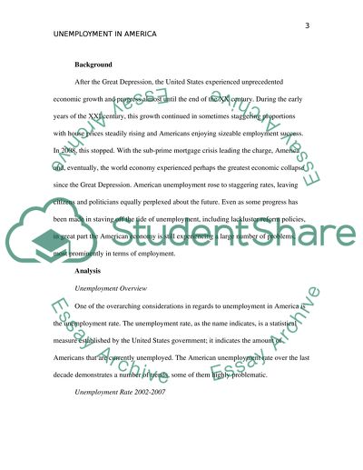 Unemployment in America