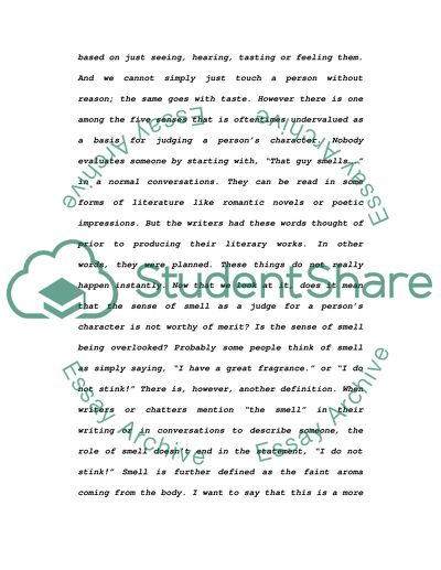 The Smell Sense as a Sophisticated Way of Judging a Person