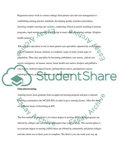 Registered Nursing Is a Challenging and Stimulating Career