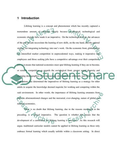 DO WE NEED AND, IF SO, WHAT ARE THE PRINCIPLES FOR A CURRICULUM AND PEDAGOGY FOR LIFELONG LEARNING