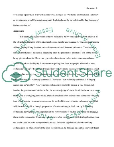 Ethical Considerations on the End of Life