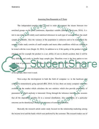 Assessing non-parametric or t tests