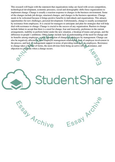 How do managers manage resistance to change