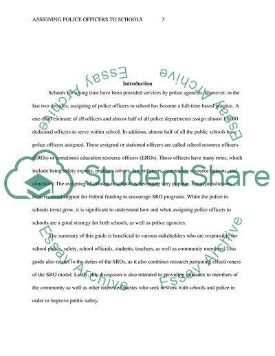 School Police: Assigning Police Officers to Schools