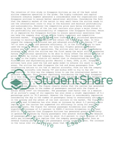 Critically evaluate the operational activity of Singapore Airlines