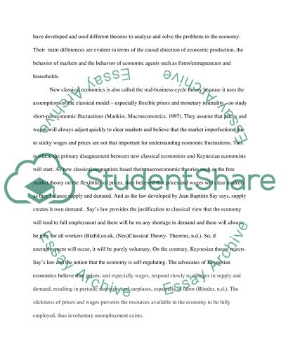 The Debate between the Different Schools of Economics