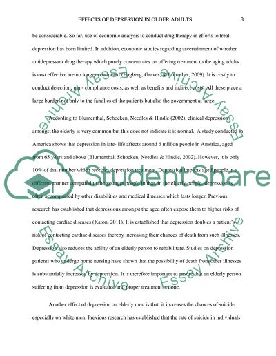 Effects of Depression in Older Adults