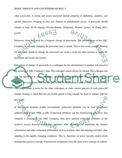 Identify risks/threats and countermeasures in given scenarios