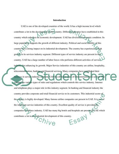 Service Marketing of UAE