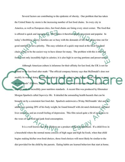 The Affects of Unhealthy Eating on the British Population