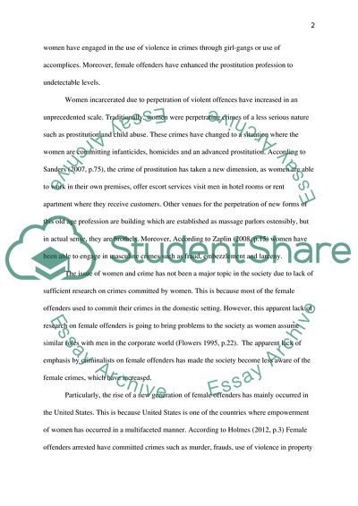 A Rise of New Dangerous and Violent Female Offenders