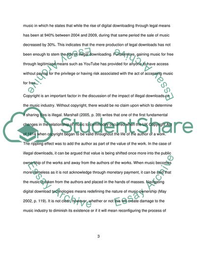 Illegal Downloads of Music - the Destruction of the Music Business